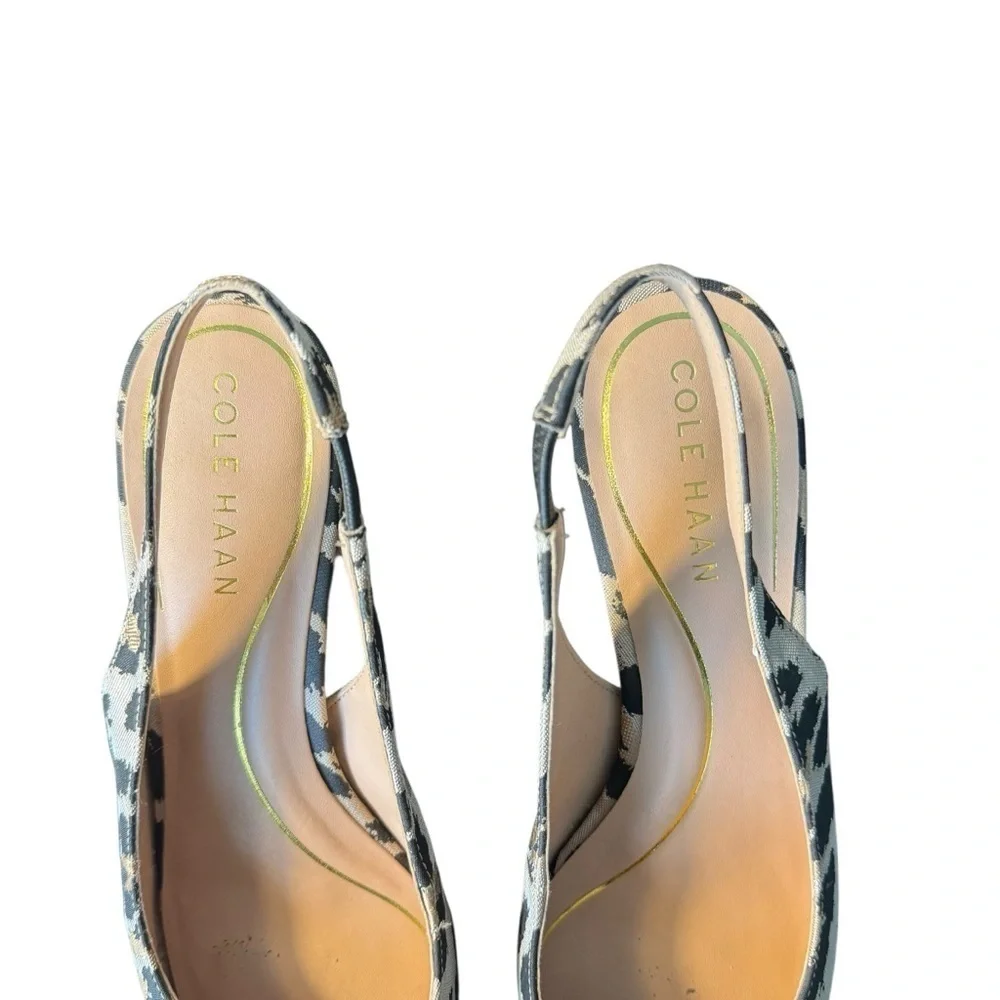 Cole Haan - Vandam Pump Leopard Animal Print Slingback Heels Sz 7